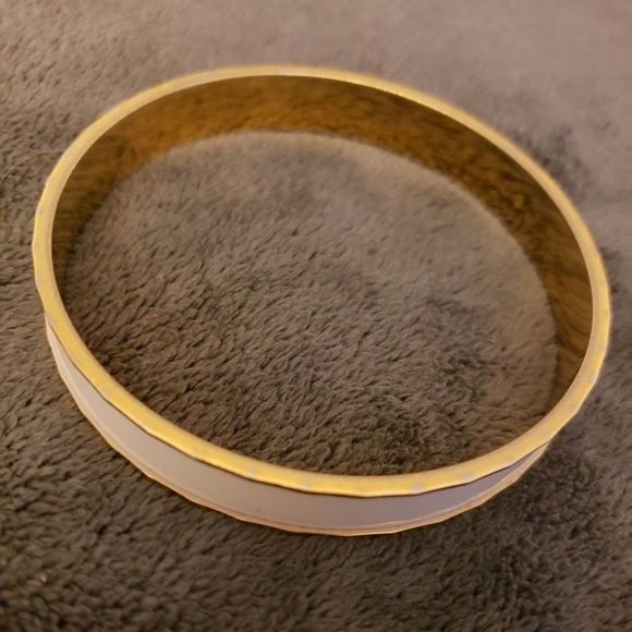 Vintage Monet Ivory Enamel and Gold Bangle